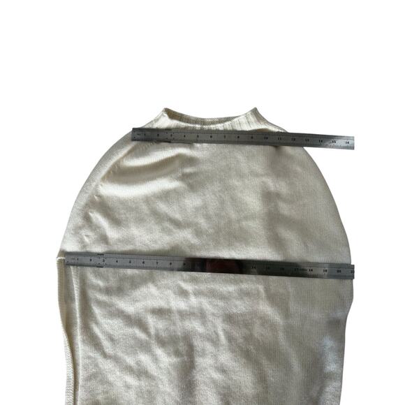 MaisonCashmere Sleeveless Cashmere Cape Sweater Vest Cream Medium - Picture 4 of 9